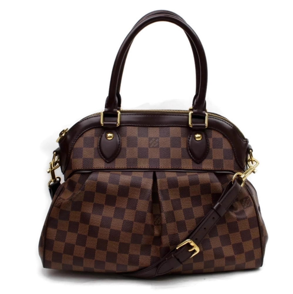💯 Auth Louis Vuitton Trevi PM Ebene  Hand Bag